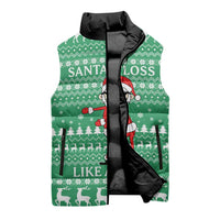 Funny Santa Claus Christmas Sleeveless Puffer Jacket Xmas Holiday Patterns - Wonder Print Shop