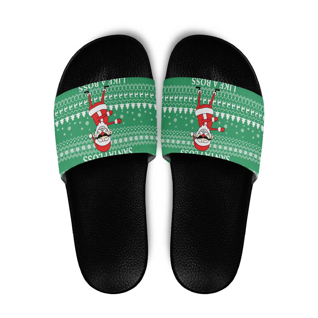 Funny Santa Claus Christmas Slide Sandals Xmas Holiday Patterns - Wonder Print Shop