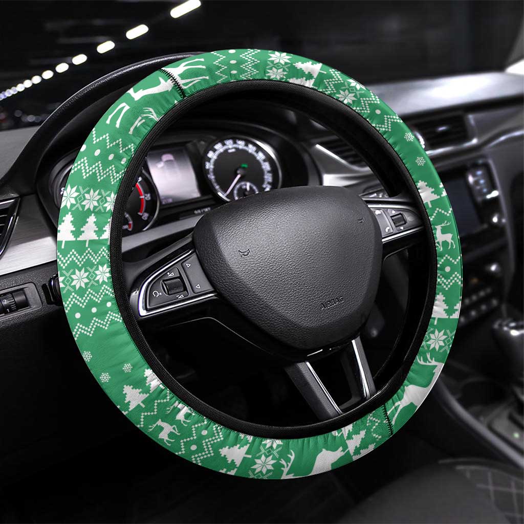 Funny Santa Claus Christmas Steering Wheel Cover Xmas Holiday Patterns - Wonder Print Shop