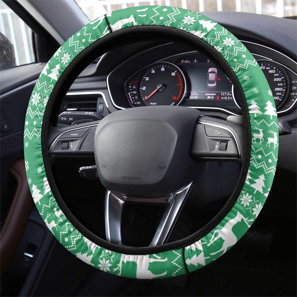 Funny Santa Claus Christmas Steering Wheel Cover Xmas Holiday Patterns - Wonder Print Shop