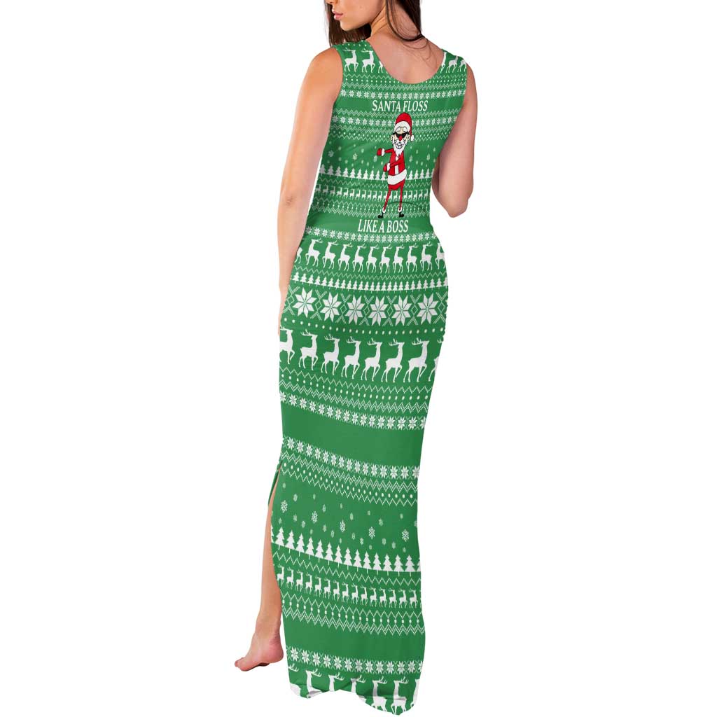 Funny Santa Claus Christmas Tank Maxi Dress Xmas Holiday Patterns - Wonder Print Shop