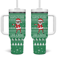 Funny Santa Claus Christmas Tumbler With Handle Xmas Holiday Patterns - Wonder Print Shop