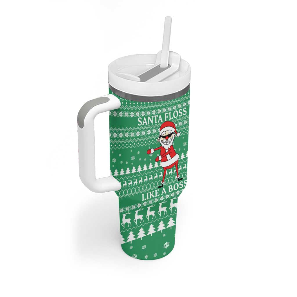Funny Santa Claus Christmas Tumbler With Handle Xmas Holiday Patterns - Wonder Print Shop