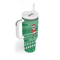 Funny Santa Claus Christmas Tumbler With Handle Xmas Holiday Patterns - Wonder Print Shop