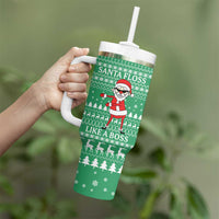 Funny Santa Claus Christmas Tumbler With Handle Xmas Holiday Patterns - Wonder Print Shop