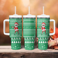 Funny Santa Claus Christmas Tumbler With Handle Xmas Holiday Patterns - Wonder Print Shop