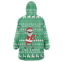 Funny Santa Claus Christmas Wearable Blanket Hoodie Xmas Holiday Patterns - Wonder Print Shop