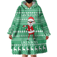 Funny Santa Claus Christmas Wearable Blanket Hoodie Xmas Holiday Patterns - Wonder Print Shop