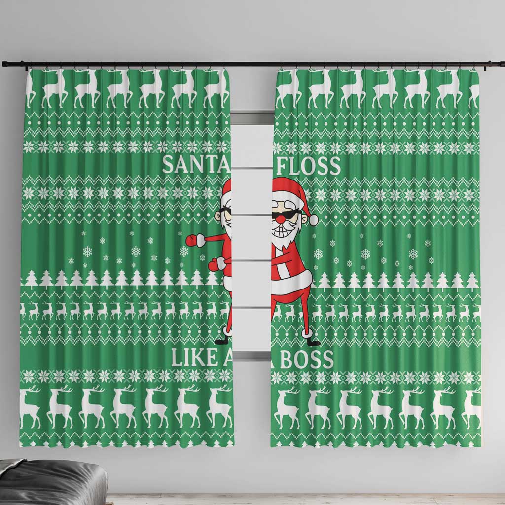 Funny Santa Claus Christmas Window Curtain Xmas Holiday Patterns - Wonder Print Shop