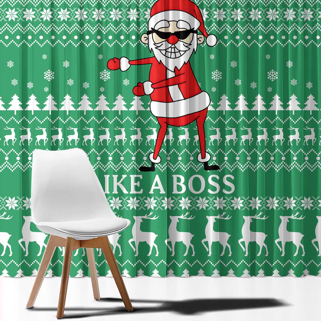 Funny Santa Claus Christmas Window Curtain Xmas Holiday Patterns - Wonder Print Shop