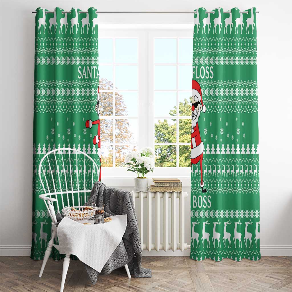 Funny Santa Claus Christmas Window Curtain Xmas Holiday Patterns - Wonder Print Shop