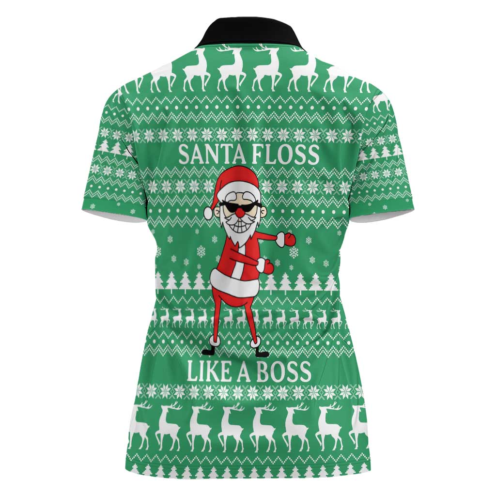 Funny Santa Claus Christmas Women Polo Shirt Xmas Holiday Patterns - Wonder Print Shop