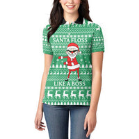 Funny Santa Claus Christmas Women Polo Shirt Xmas Holiday Patterns - Wonder Print Shop