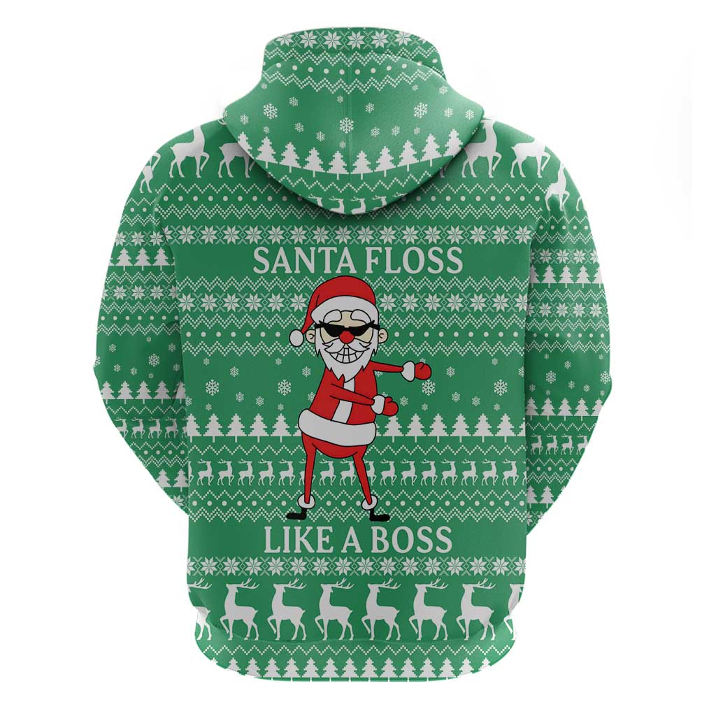Funny Santa Claus Christmas Zip Hoodie Xmas Holiday Patterns - Wonder Print Shop