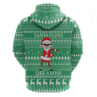 Funny Santa Claus Christmas Zip Hoodie Xmas Holiday Patterns - Wonder Print Shop