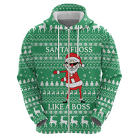 Funny Santa Claus Christmas Zip Hoodie Xmas Holiday Patterns - Wonder Print Shop