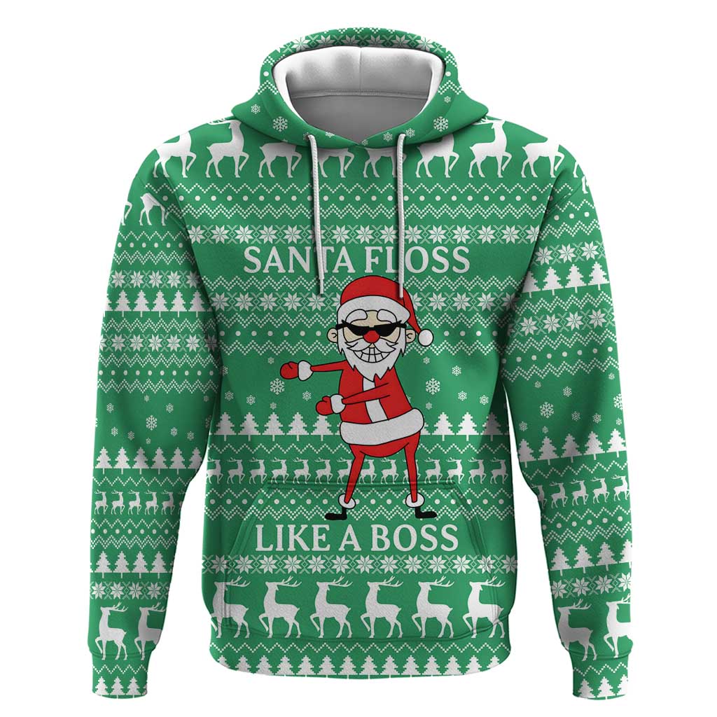 Funny Santa Claus Christmas Zip Hoodie Xmas Holiday Patterns - Wonder Print Shop