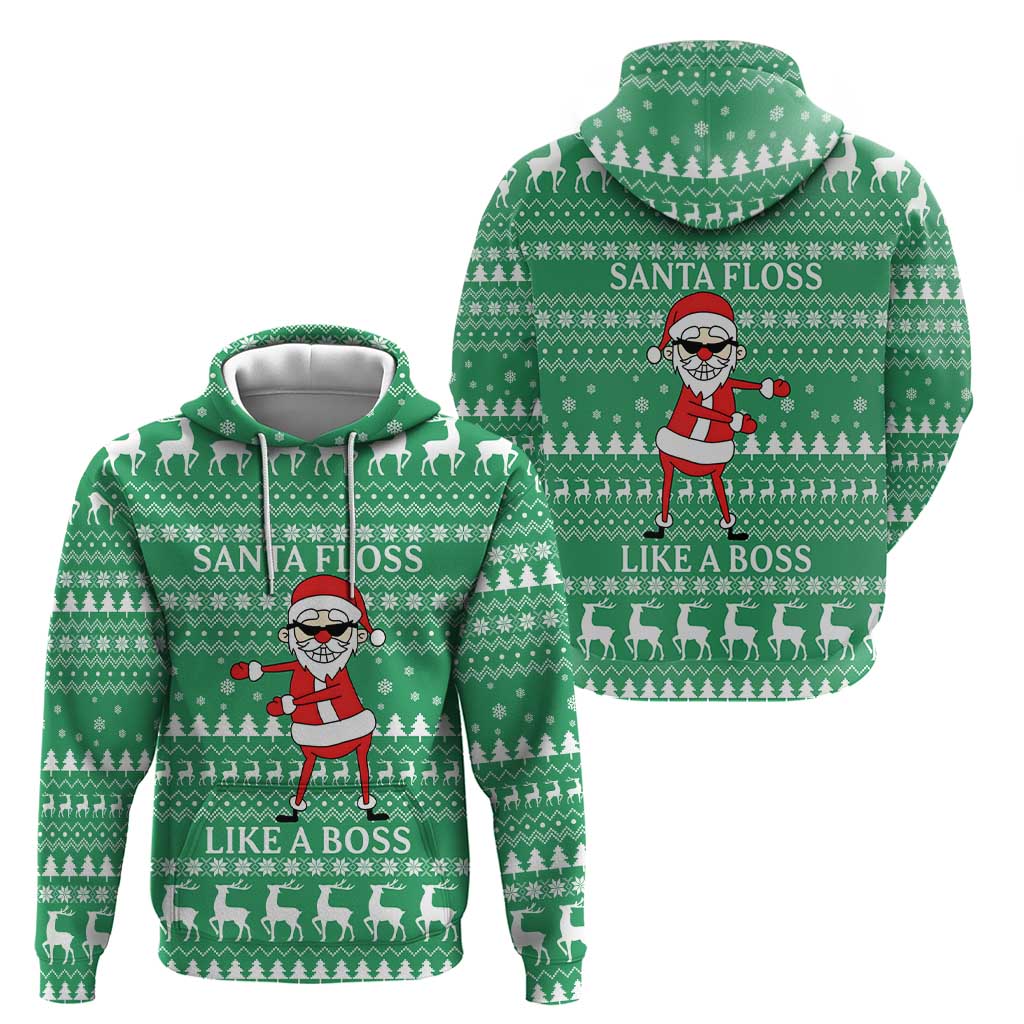 Funny Santa Claus Christmas Zip Hoodie Xmas Holiday Patterns - Wonder Print Shop