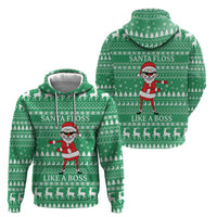 Funny Santa Claus Christmas Zip Hoodie Xmas Holiday Patterns - Wonder Print Shop