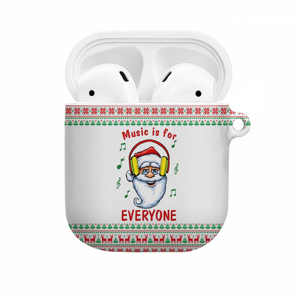 Funny Santa Music Is For Everyone Christmas AirPods Case Xmas Holiday Patterns - Wonder Print Shop