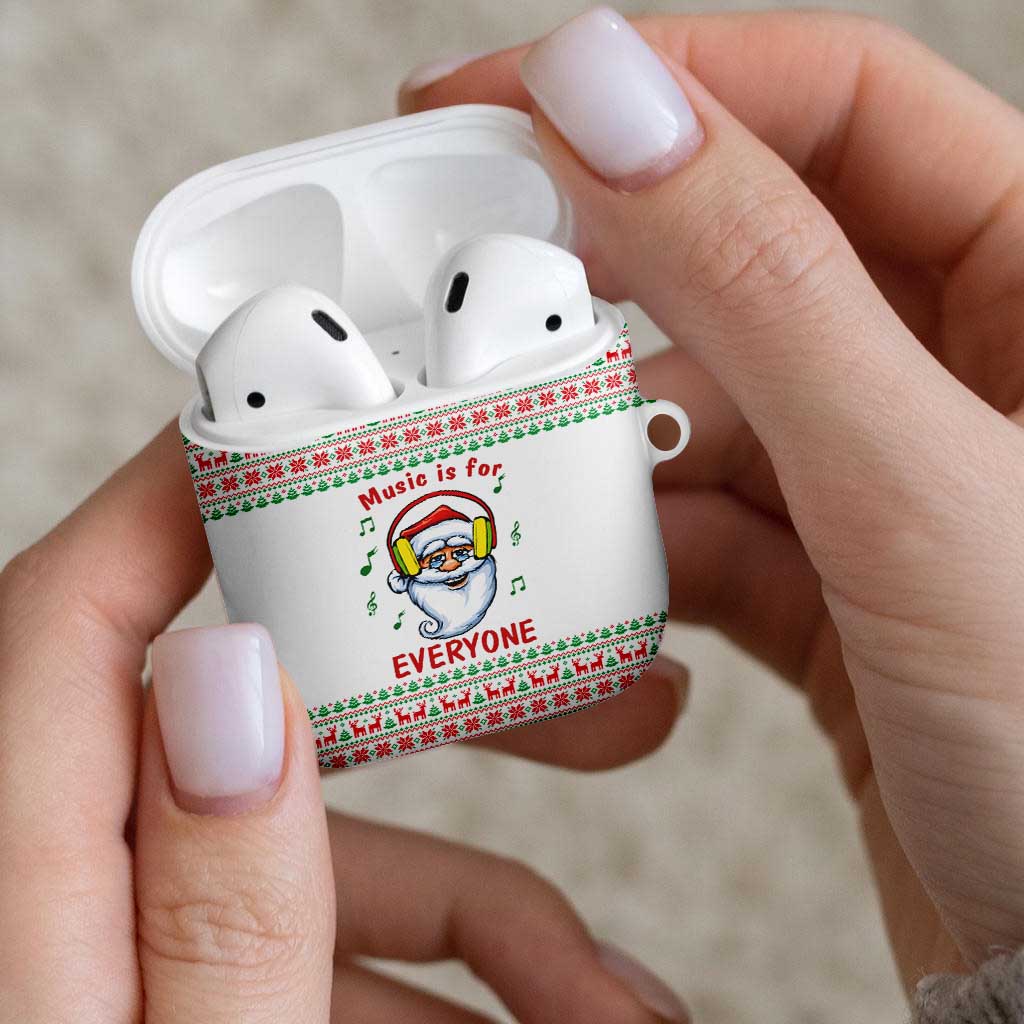 Funny Santa Music Is For Everyone Christmas AirPods Case Xmas Holiday Patterns - Wonder Print Shop