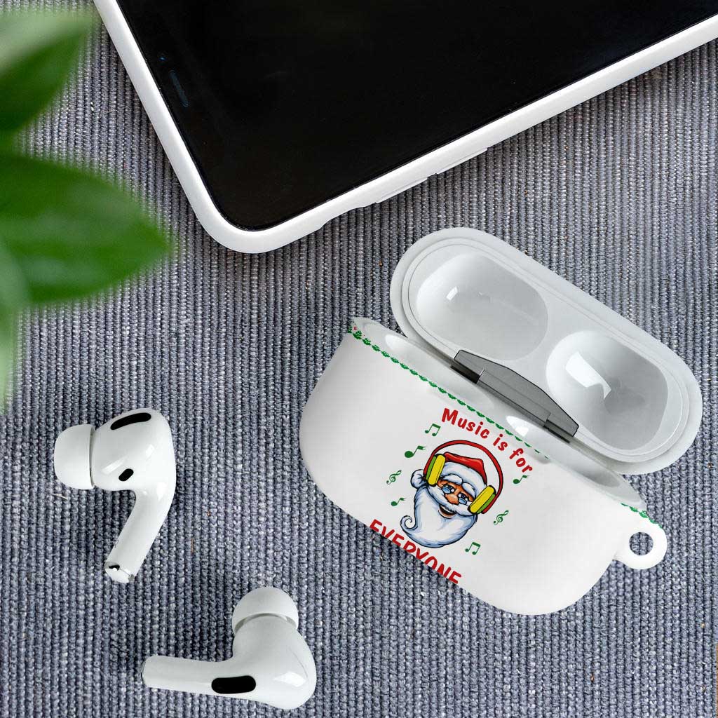 Funny Santa Music Is For Everyone Christmas AirPods Case Xmas Holiday Patterns - Wonder Print Shop