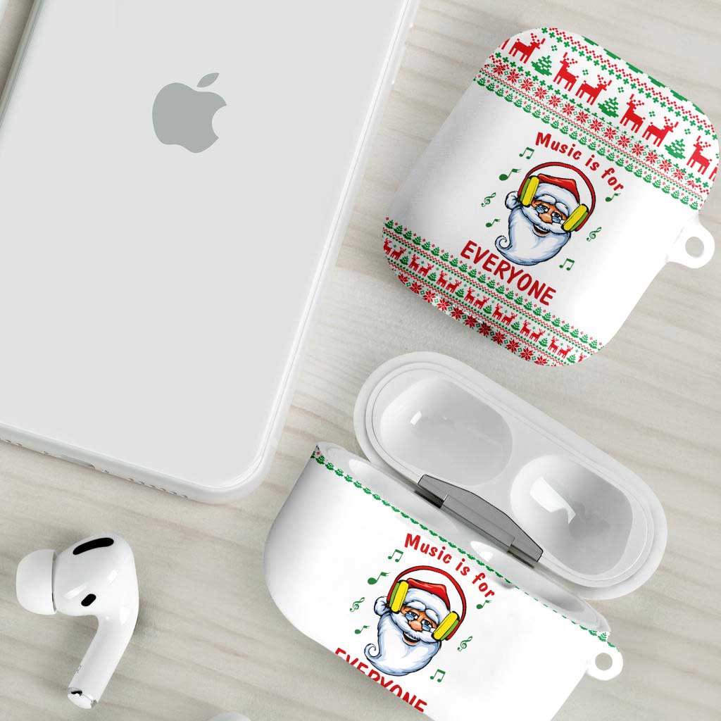 Funny Santa Music Is For Everyone Christmas AirPods Case Xmas Holiday Patterns - Wonder Print Shop