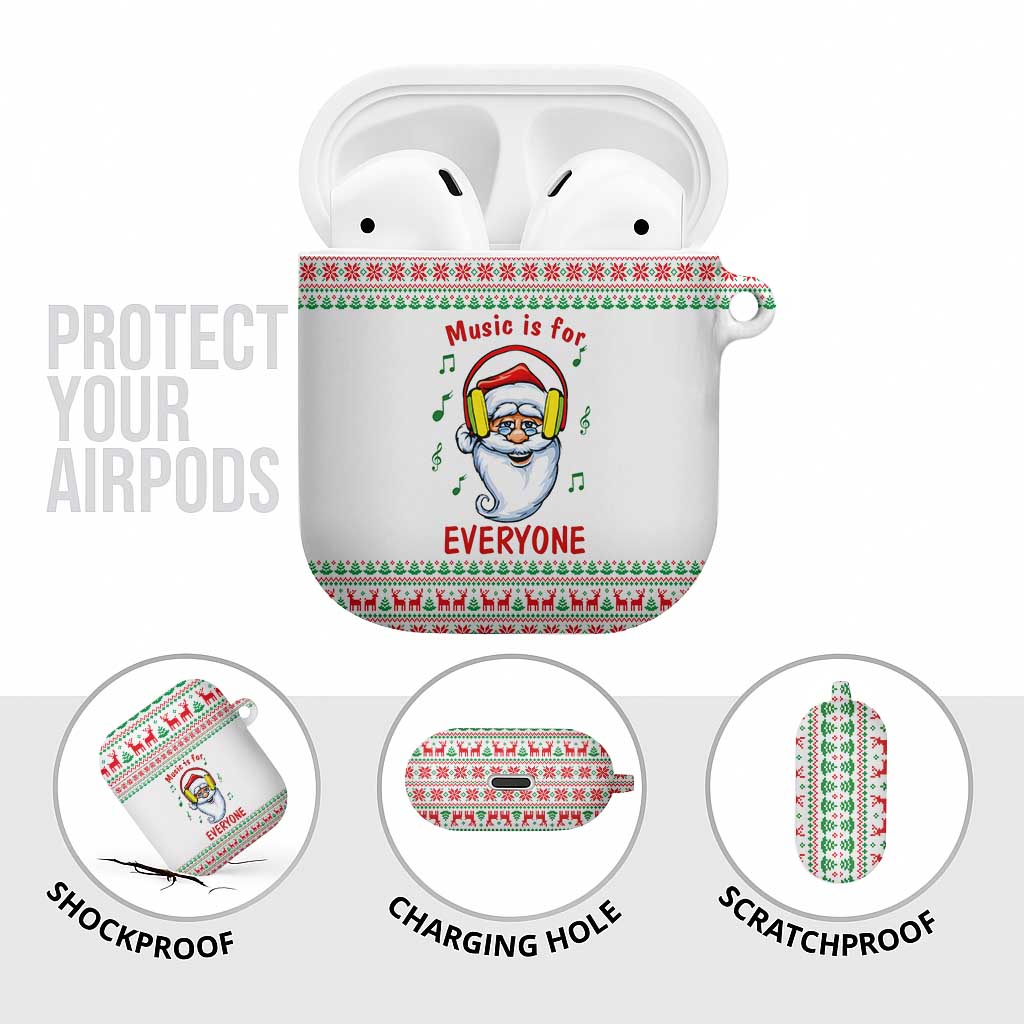 Funny Santa Music Is For Everyone Christmas AirPods Case Xmas Holiday Patterns - Wonder Print Shop