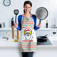 Funny Santa Music Is For Everyone Christmas Apron Xmas Holiday Patterns - Wonder Print Shop