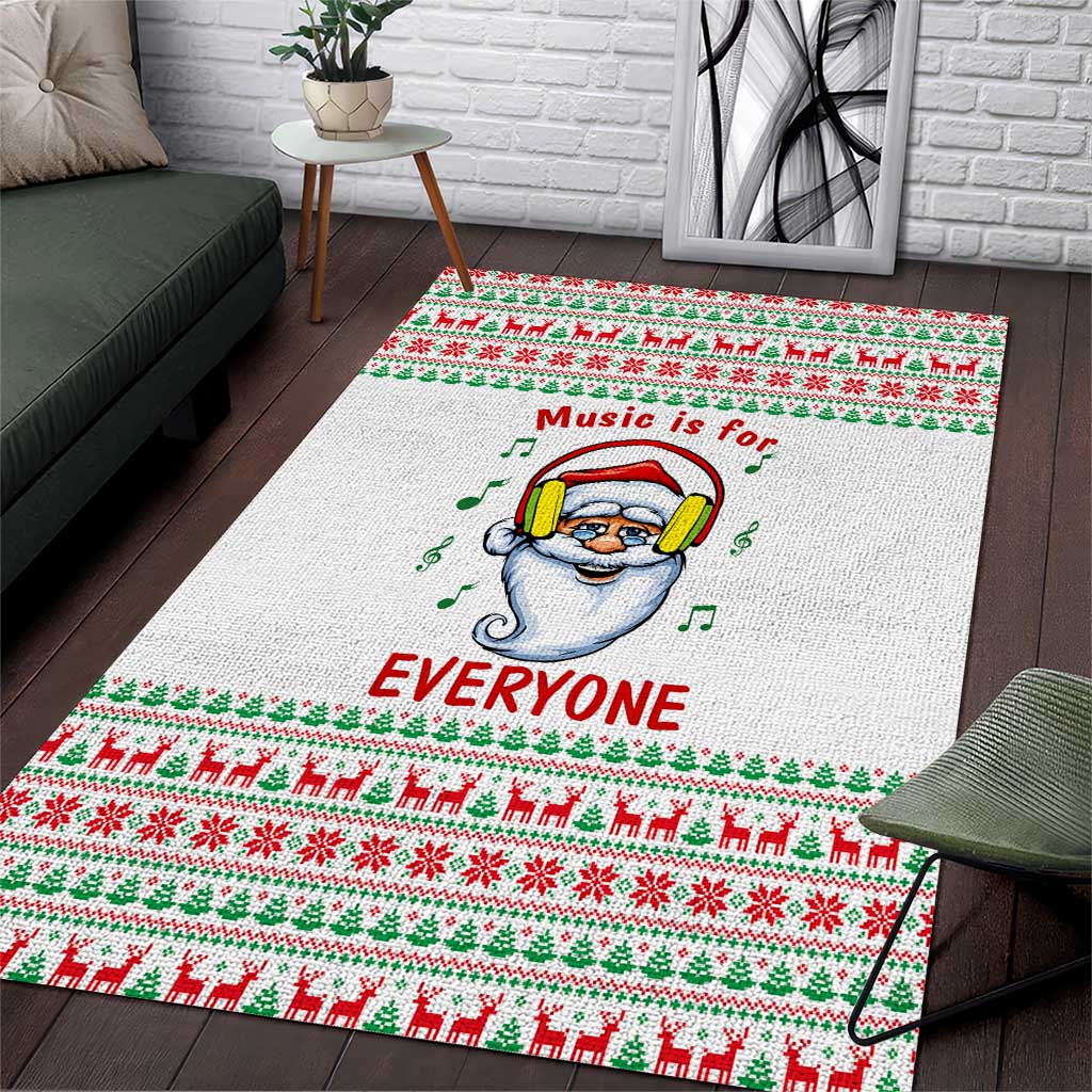 Funny Santa Music Is For Everyone Christmas Area Rug Xmas Holiday Patterns - Wonder Print Shop