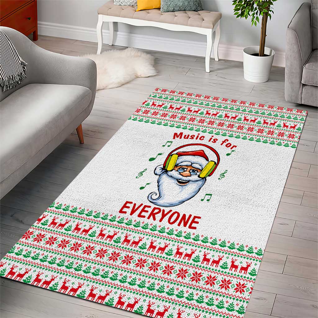 Funny Santa Music Is For Everyone Christmas Area Rug Xmas Holiday Patterns - Wonder Print Shop
