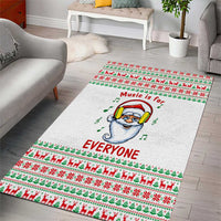 Funny Santa Music Is For Everyone Christmas Area Rug Xmas Holiday Patterns - Wonder Print Shop