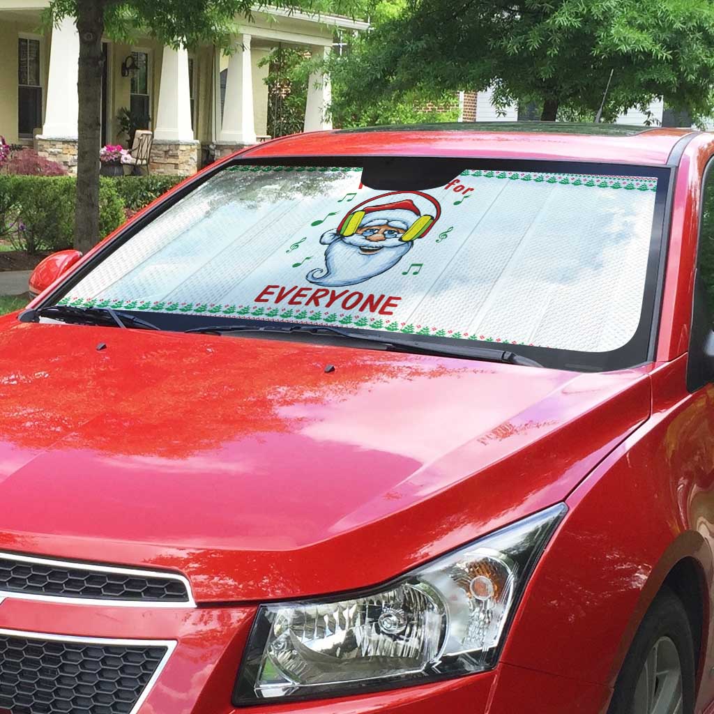 Funny Santa Music Is For Everyone Christmas Auto Sun Shade Xmas Holiday Patterns - Wonder Print Shop