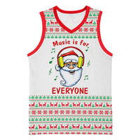 Funny Santa Music Is For Everyone Christmas Basketball Jersey Xmas Holiday Patterns - Wonder Print Shop