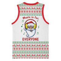 Funny Santa Music Is For Everyone Christmas Basketball Jersey Xmas Holiday Patterns - Wonder Print Shop