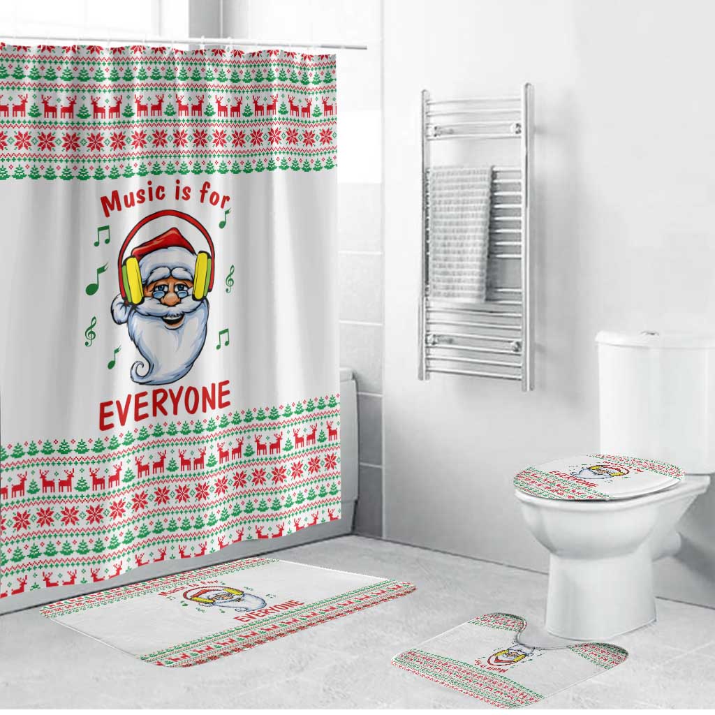 Funny Santa Music Is For Everyone Christmas Bathroom Set Xmas Holiday Patterns - Wonder Print Shop