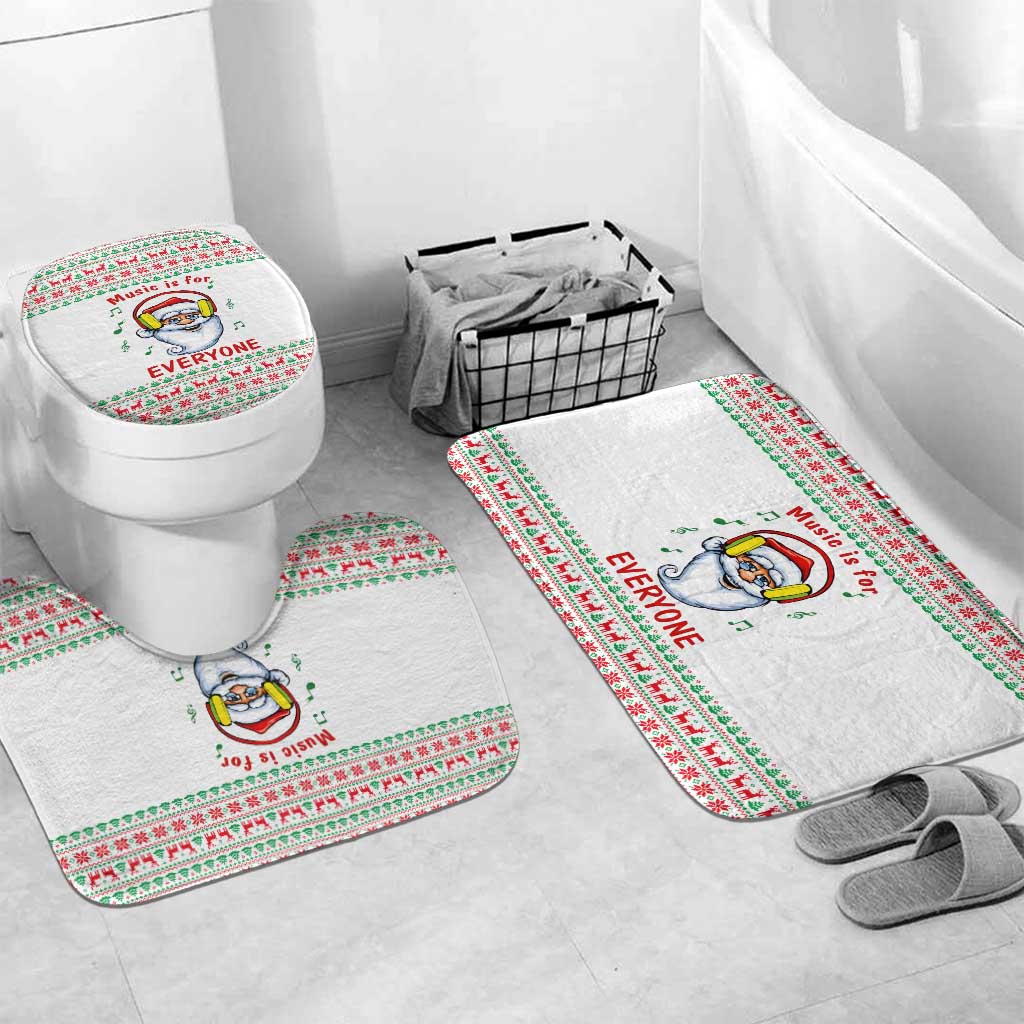Funny Santa Music Is For Everyone Christmas Bathroom Set Xmas Holiday Patterns - Wonder Print Shop