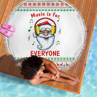 Funny Santa Music Is For Everyone Christmas Beach Blanket Xmas Holiday Patterns - Wonder Print Shop