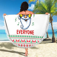 Funny Santa Music Is For Everyone Christmas Beach Blanket Xmas Holiday Patterns - Wonder Print Shop
