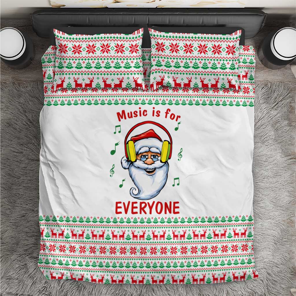 Funny Santa Music Is For Everyone Christmas Bedding Set Xmas Holiday Patterns - Wonder Print Shop