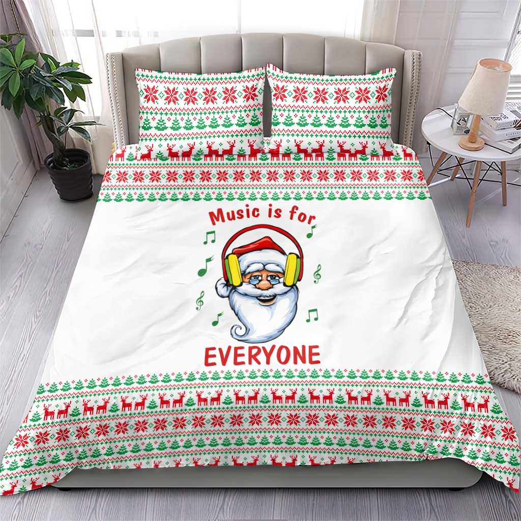Funny Santa Music Is For Everyone Christmas Bedding Set Xmas Holiday Patterns - Wonder Print Shop