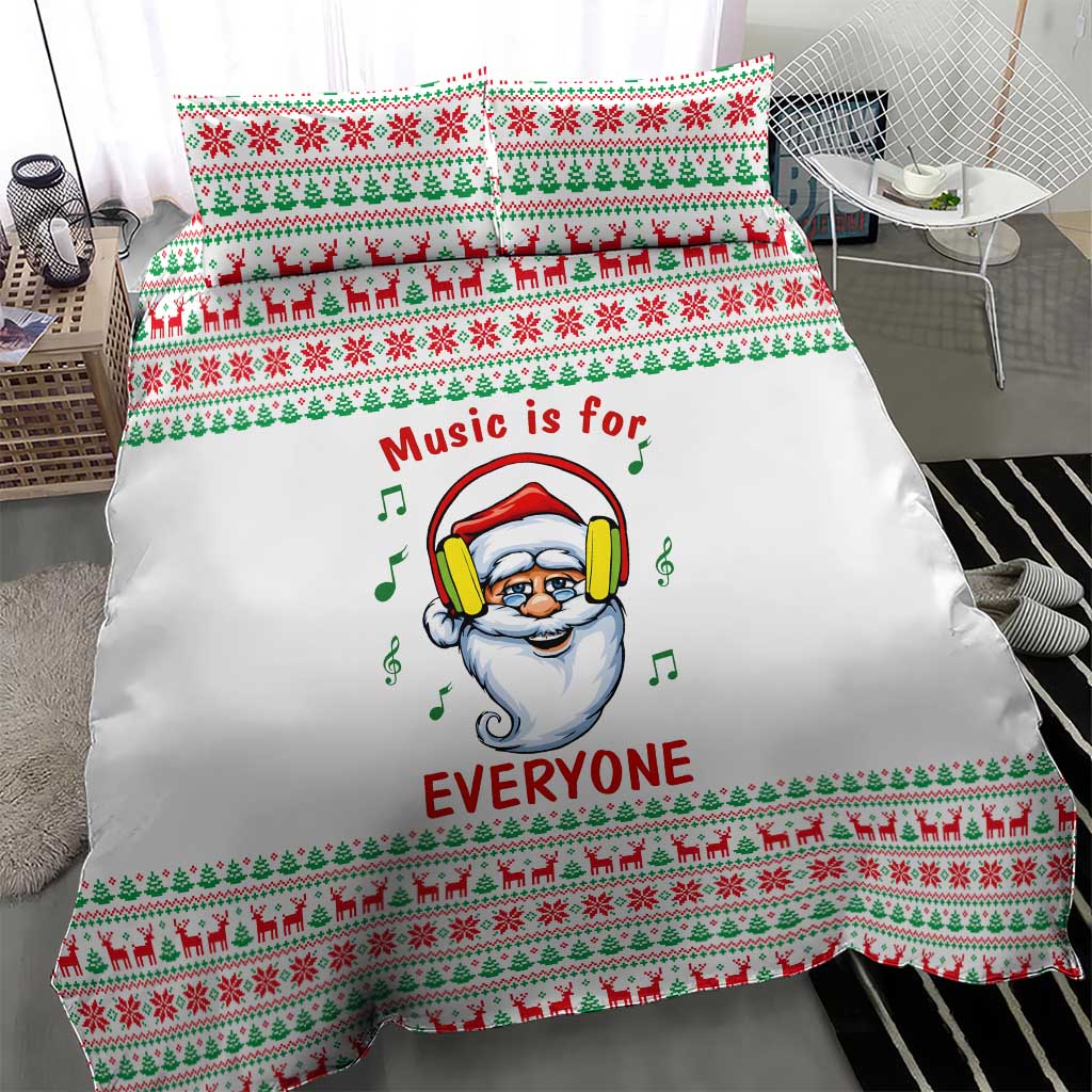 Funny Santa Music Is For Everyone Christmas Bedding Set Xmas Holiday Patterns - Wonder Print Shop