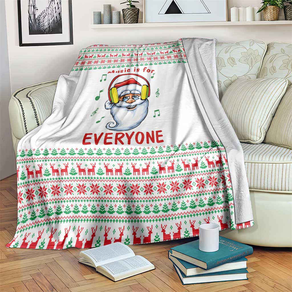 Funny Santa Music Is For Everyone Christmas Blanket Xmas Holiday Patterns - Wonder Print Shop