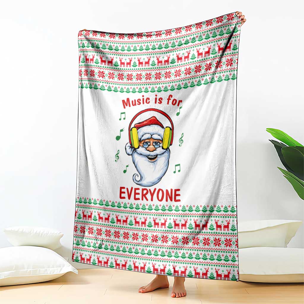 Funny Santa Music Is For Everyone Christmas Blanket Xmas Holiday Patterns - Wonder Print Shop
