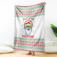 Funny Santa Music Is For Everyone Christmas Blanket Xmas Holiday Patterns - Wonder Print Shop