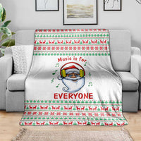 Funny Santa Music Is For Everyone Christmas Blanket Xmas Holiday Patterns - Wonder Print Shop