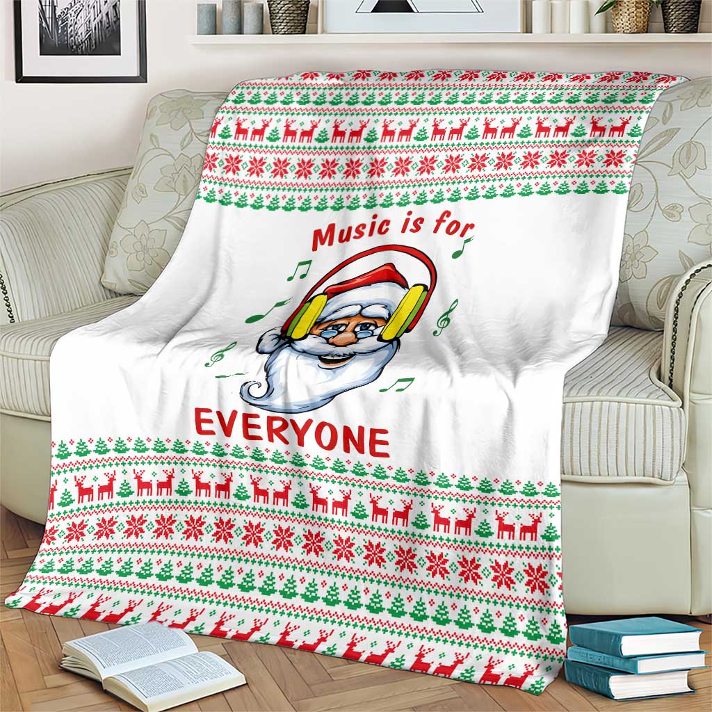 Funny Santa Music Is For Everyone Christmas Blanket Xmas Holiday Patterns - Wonder Print Shop