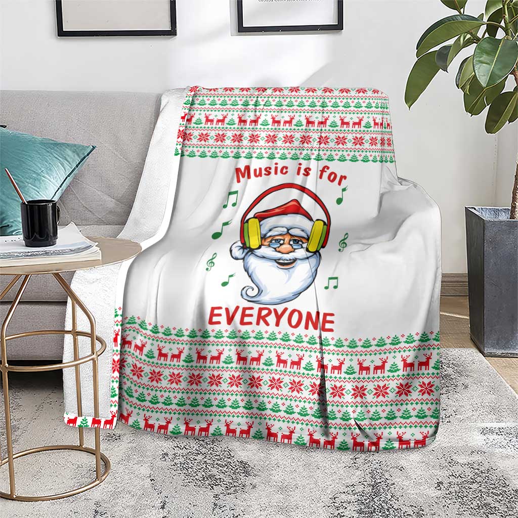 Funny Santa Music Is For Everyone Christmas Blanket Xmas Holiday Patterns - Wonder Print Shop