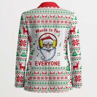 Funny Santa Music Is For Everyone Christmas Blazer Xmas Holiday Patterns - Wonder Print Shop