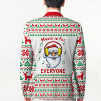 Funny Santa Music Is For Everyone Christmas Blazer Xmas Holiday Patterns - Wonder Print Shop